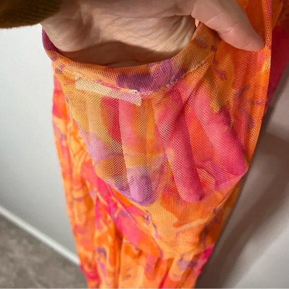 Free People Step Out Midi Slip in Sorbet Combo Size L - Picture 7 of 8